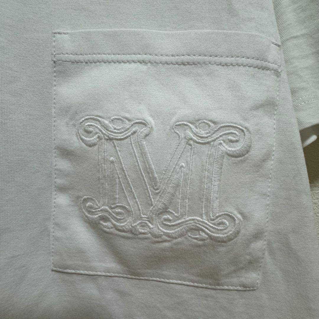 MaxMara Tシャツ ワンポイント 刺繍 ポケット ホワイト トップス