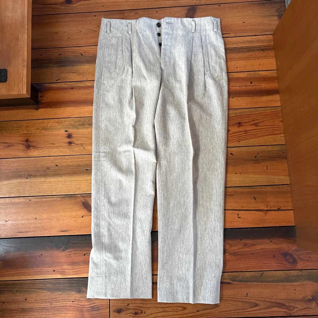 【新品未使用】ドライボーンズ ウールネップ極太 ロカビリー ワイド2タックパンツ