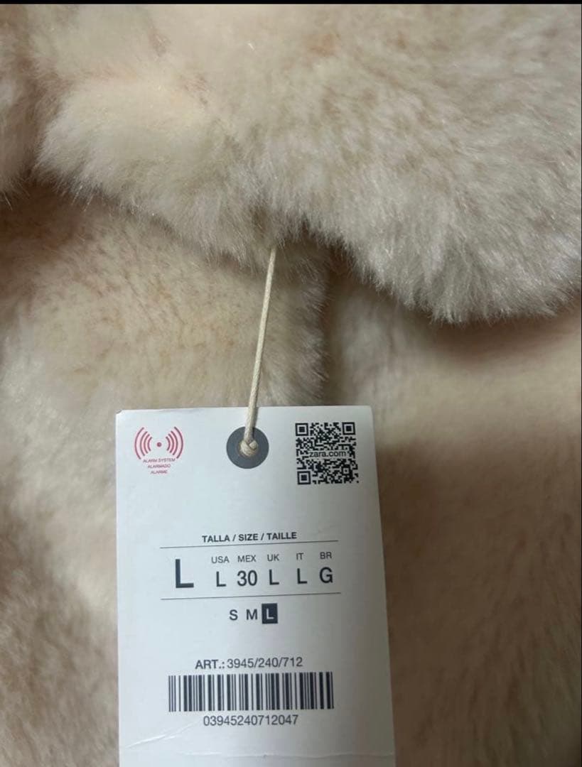 ZARA ZW collection フェイクファーコート　L 新品未使用