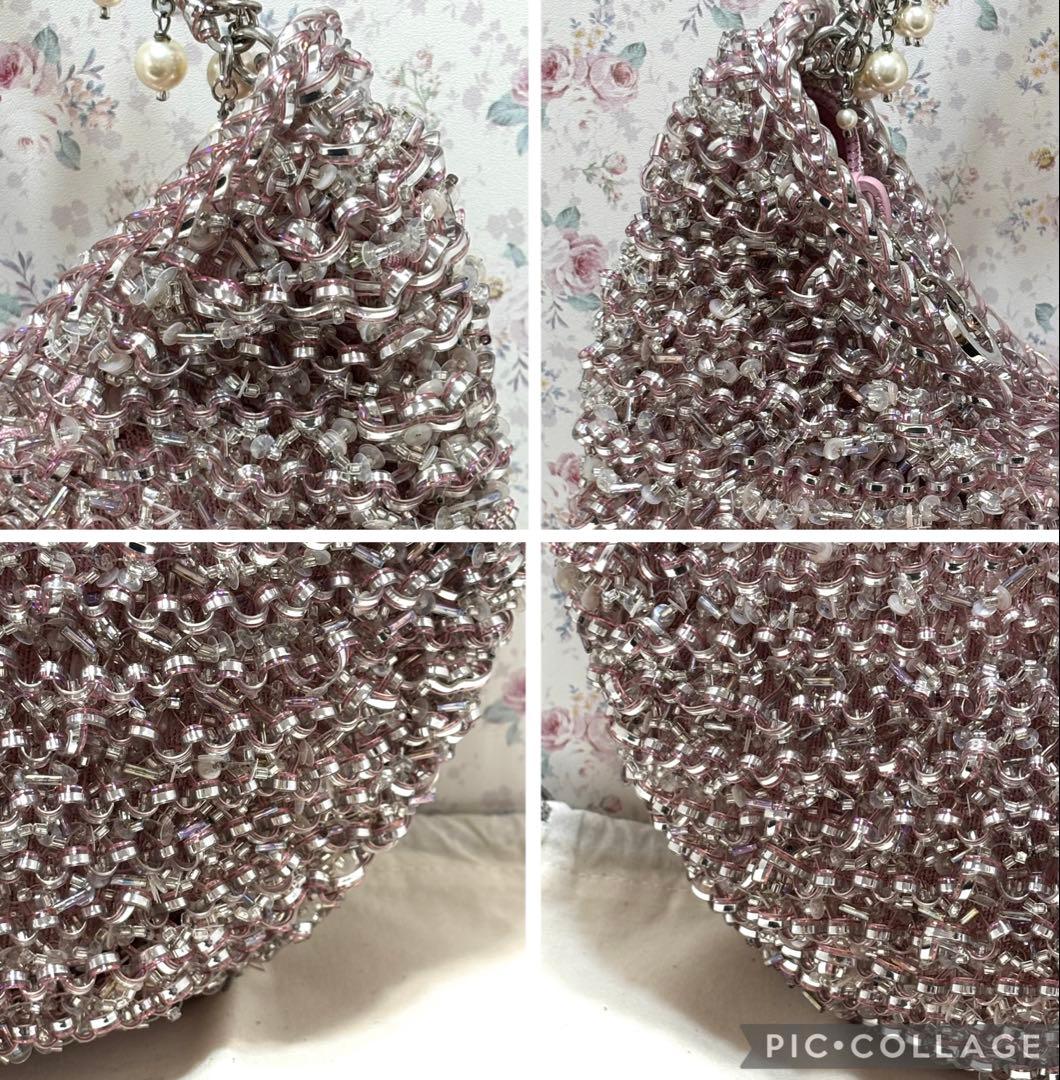 専用☆アンテプリマ☆三日月型 ワンショルダー ワイヤーバッグ グリッター パール