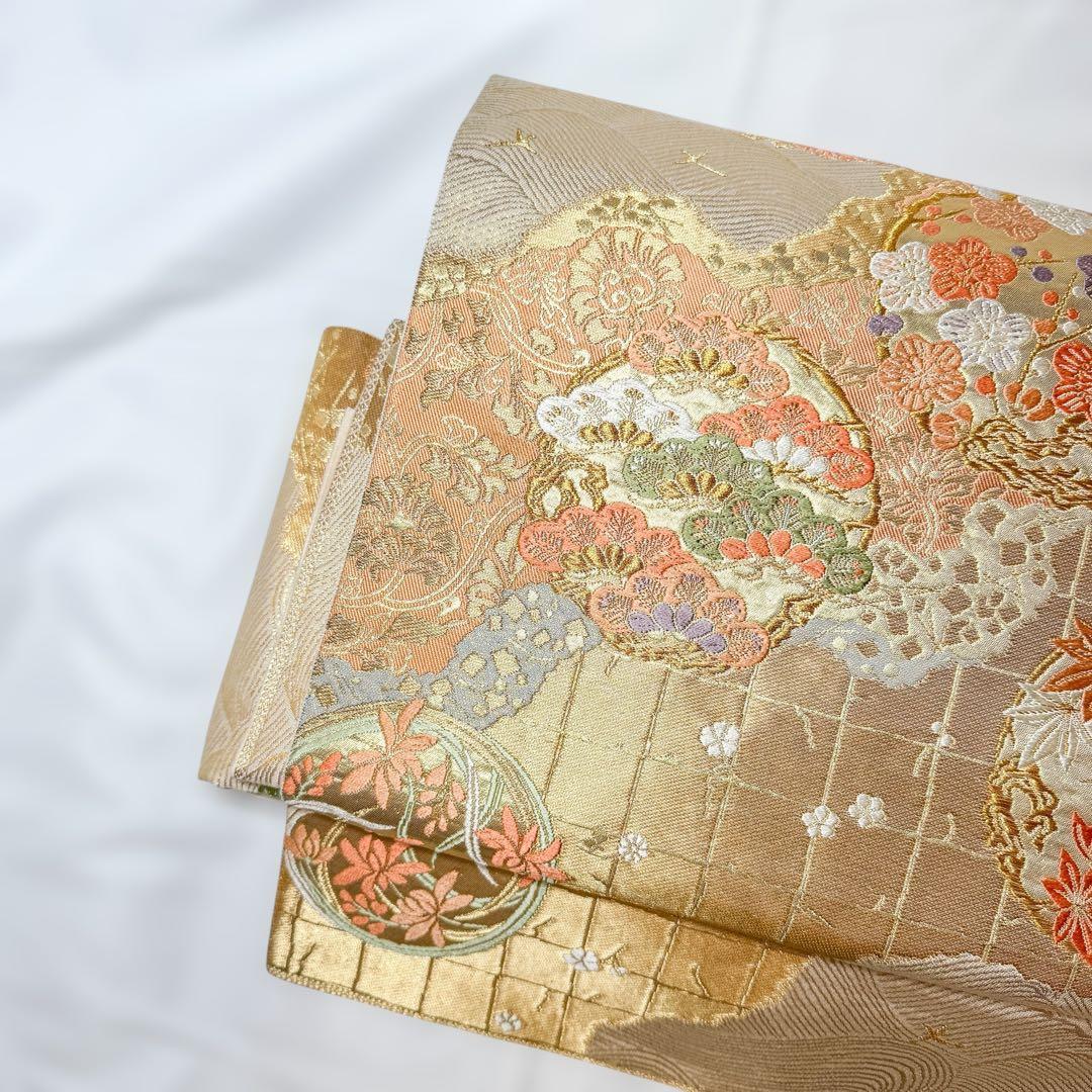 やっこ様 一体型 ワンタッチ帯 作り帯 マジックテープ 豪華 袋帯 二重太鼓