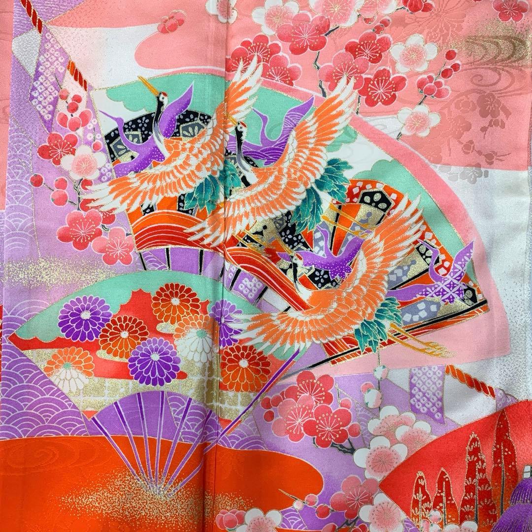 509agu6、帯、帯揚げ帯締めしごき□七五三 7歳 女児 着物＆長襦袢□美品