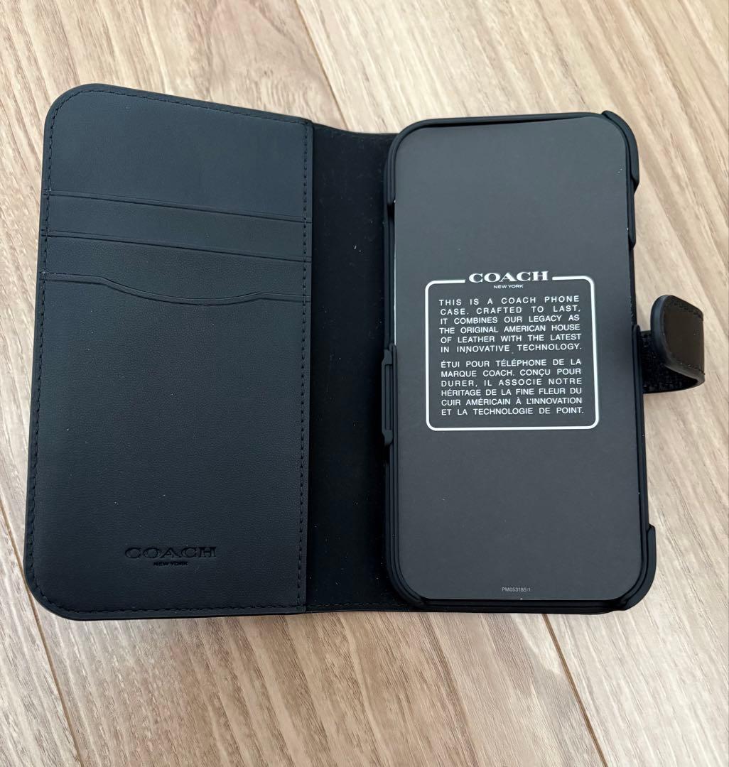 【新品】COACH iPhone 15 手帳型ケース　強化ガラス保護フィルム付き