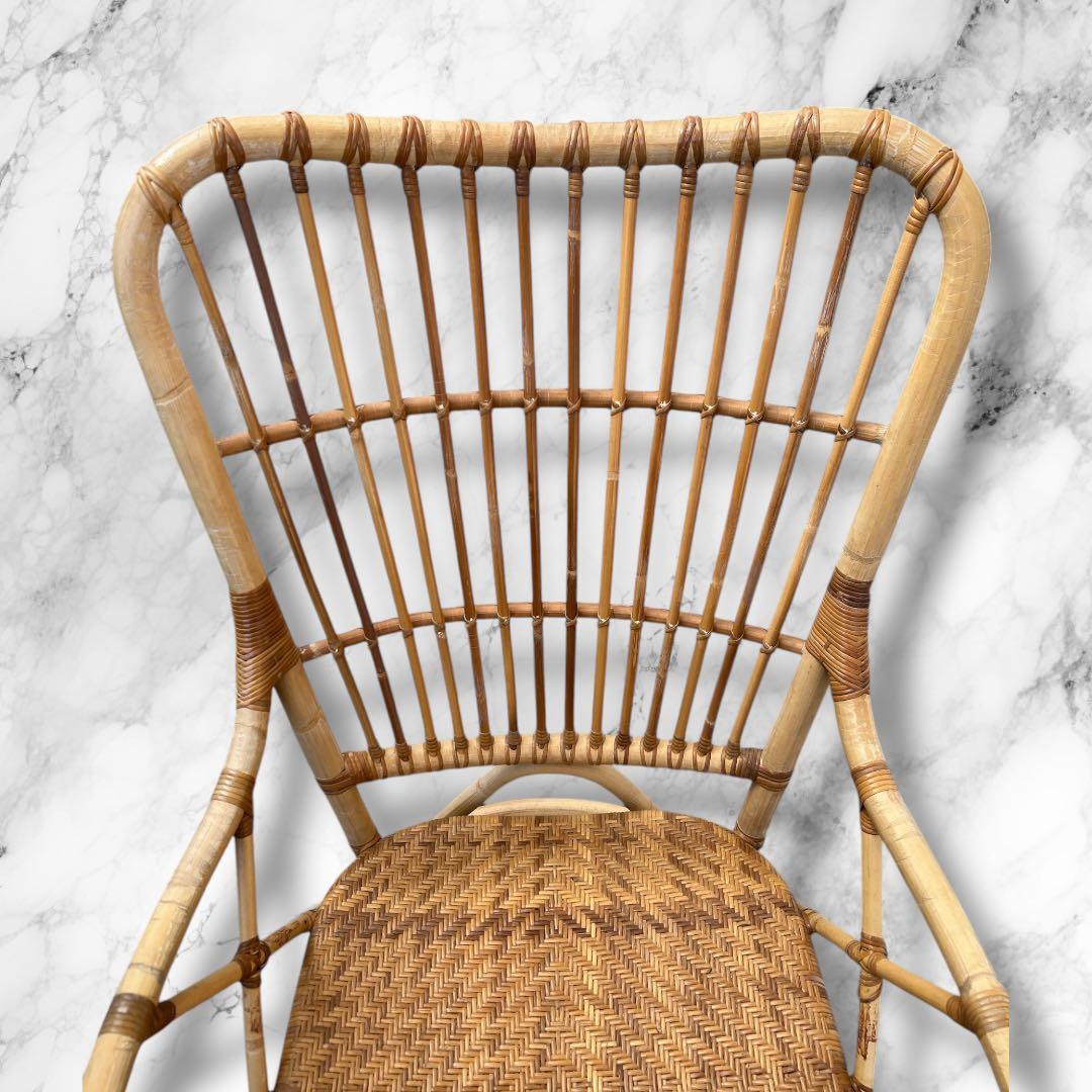 【Kazama】カザマ家具 ダイニングチェア 椅子 籐 ラタンチェア