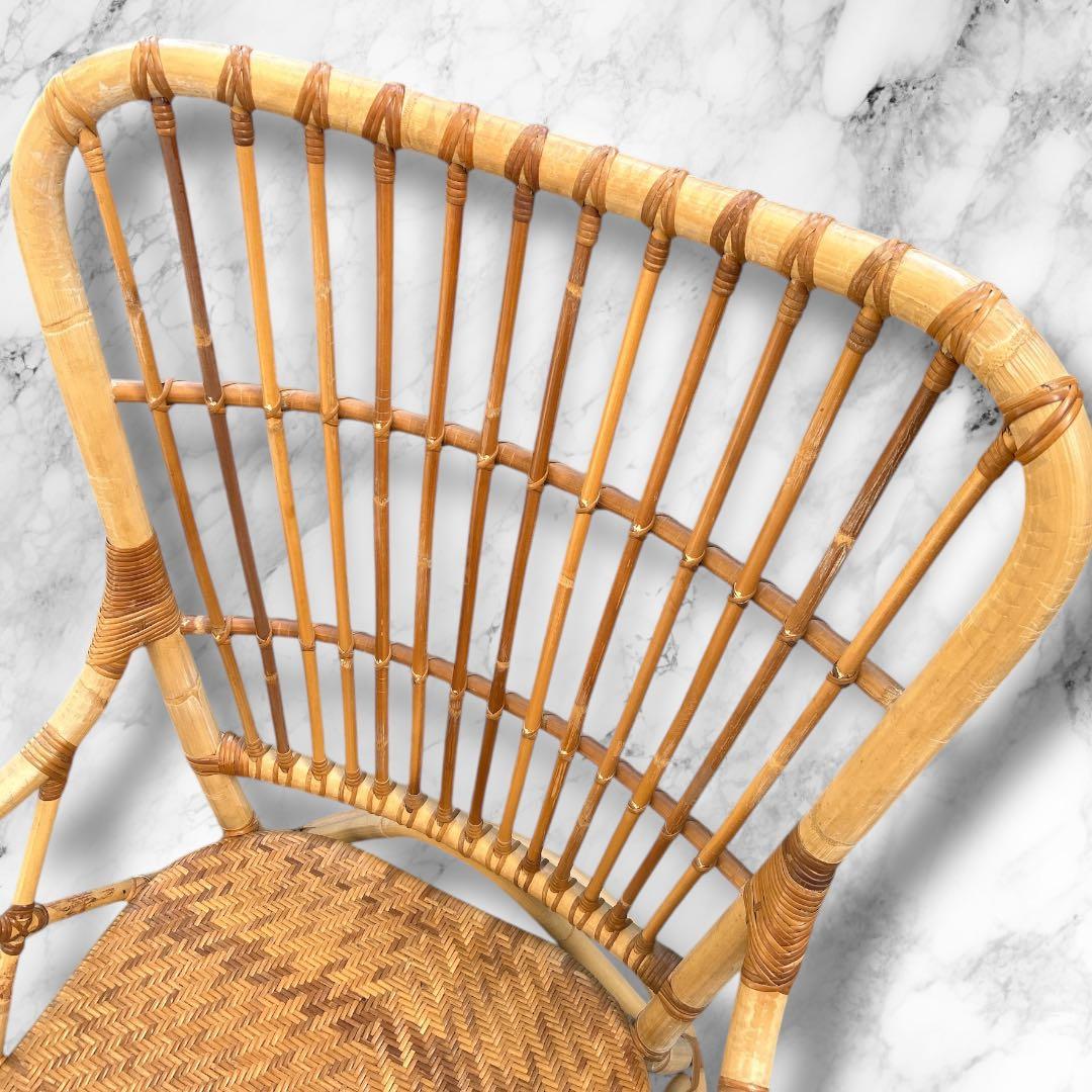 【Kazama】カザマ家具 ダイニングチェア 椅子 籐 ラタンチェア