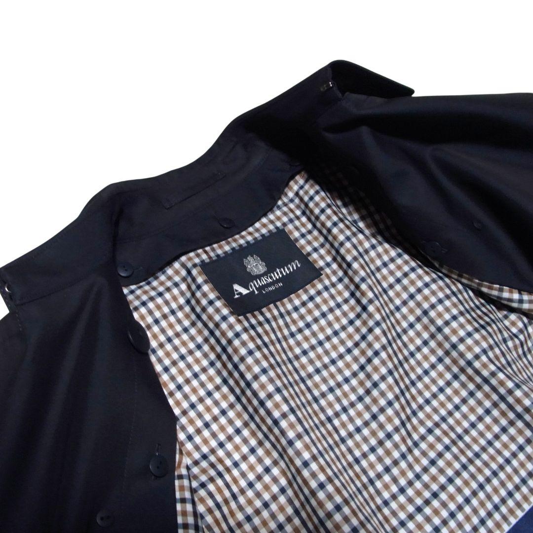 アクアスキュータム トレンチコート ロング ブルーライナー 6 ネイビー