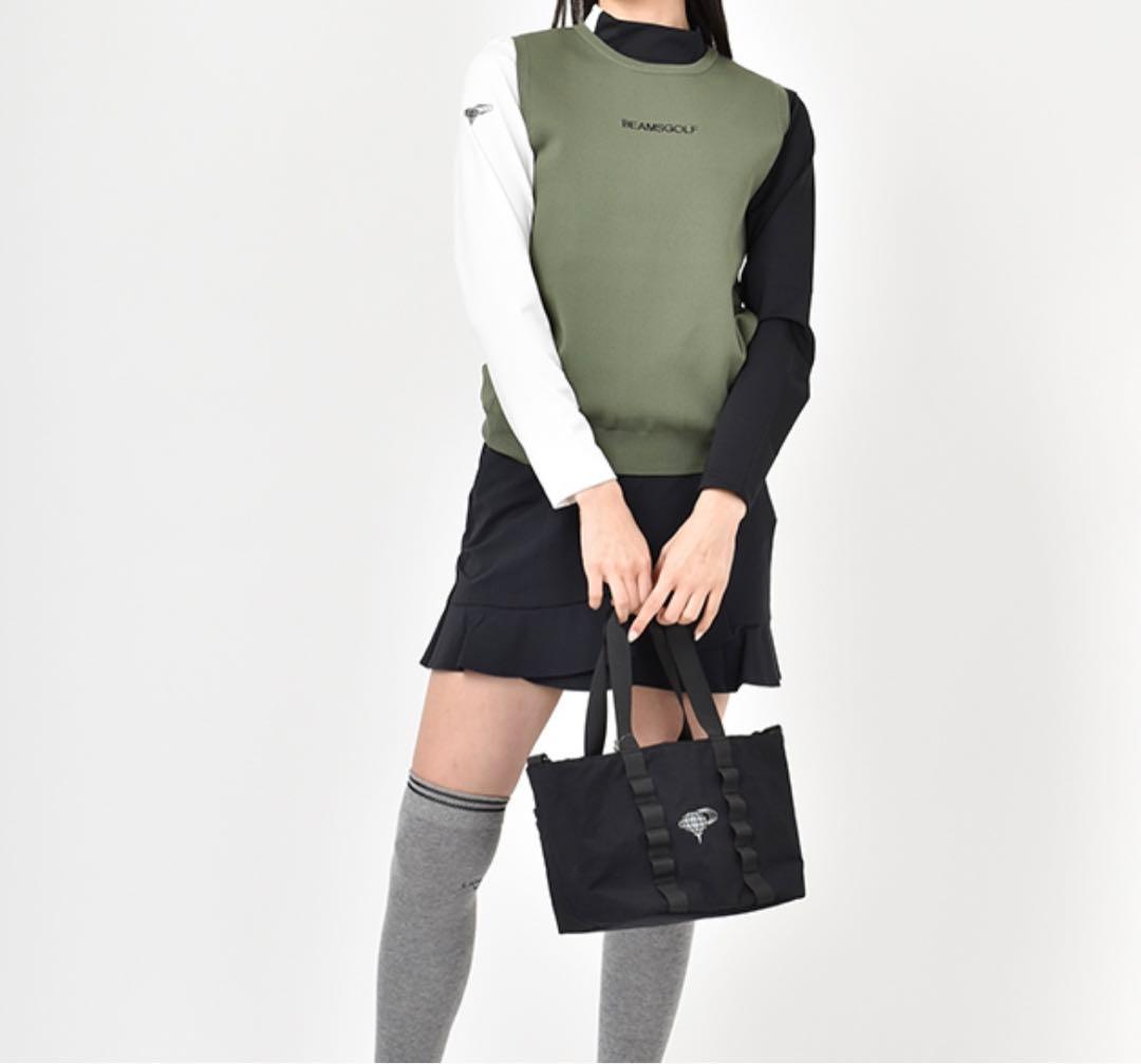 美品　BEAMS GOLF クルーネックニットベスト カーキ　サイズM ビームス