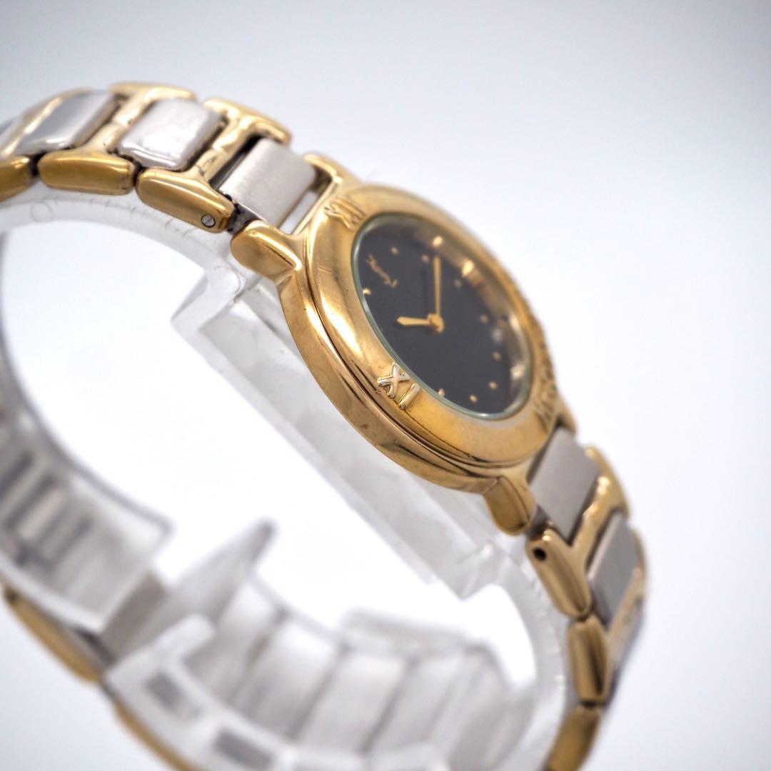 382 YvesSaintLaurent レディース 時計 ブラック ゴールド
