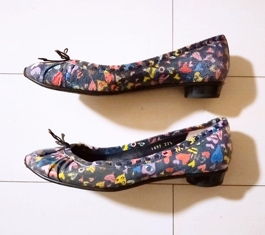 D222085 tsumori chisato WALK 総柄 バレエシューズ