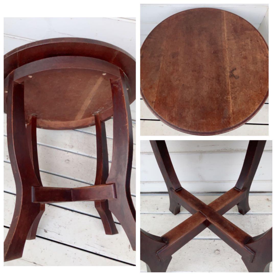 アンティーク　ラウンドテーブル　　シンプルデスク　カフェテーブル