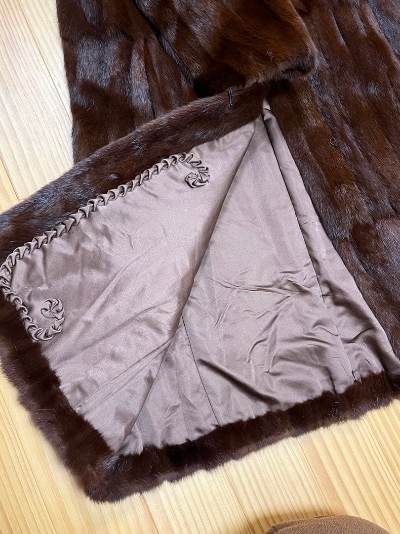 ミンク　ブラウン ロングファーコート