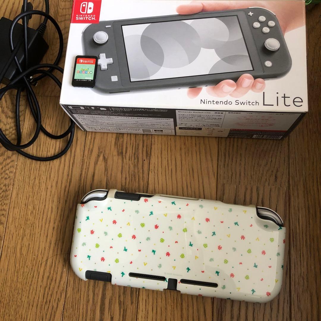 Nintendo Switch Lite グレー 充電器・ケース付あつ森ソフト