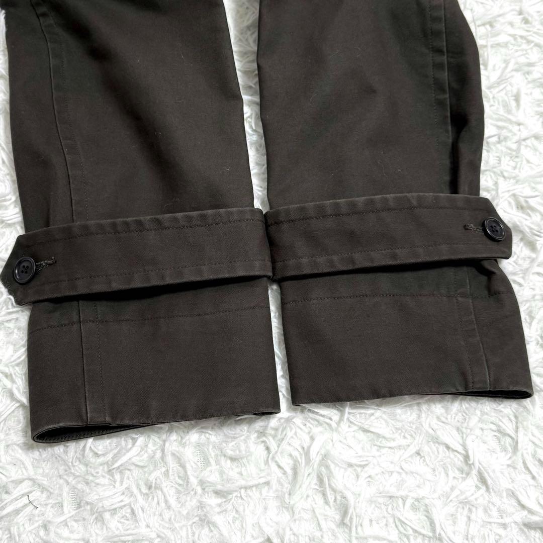 MHL トレンチコート シングル モールスキン ベルト フラップポケット カーキ