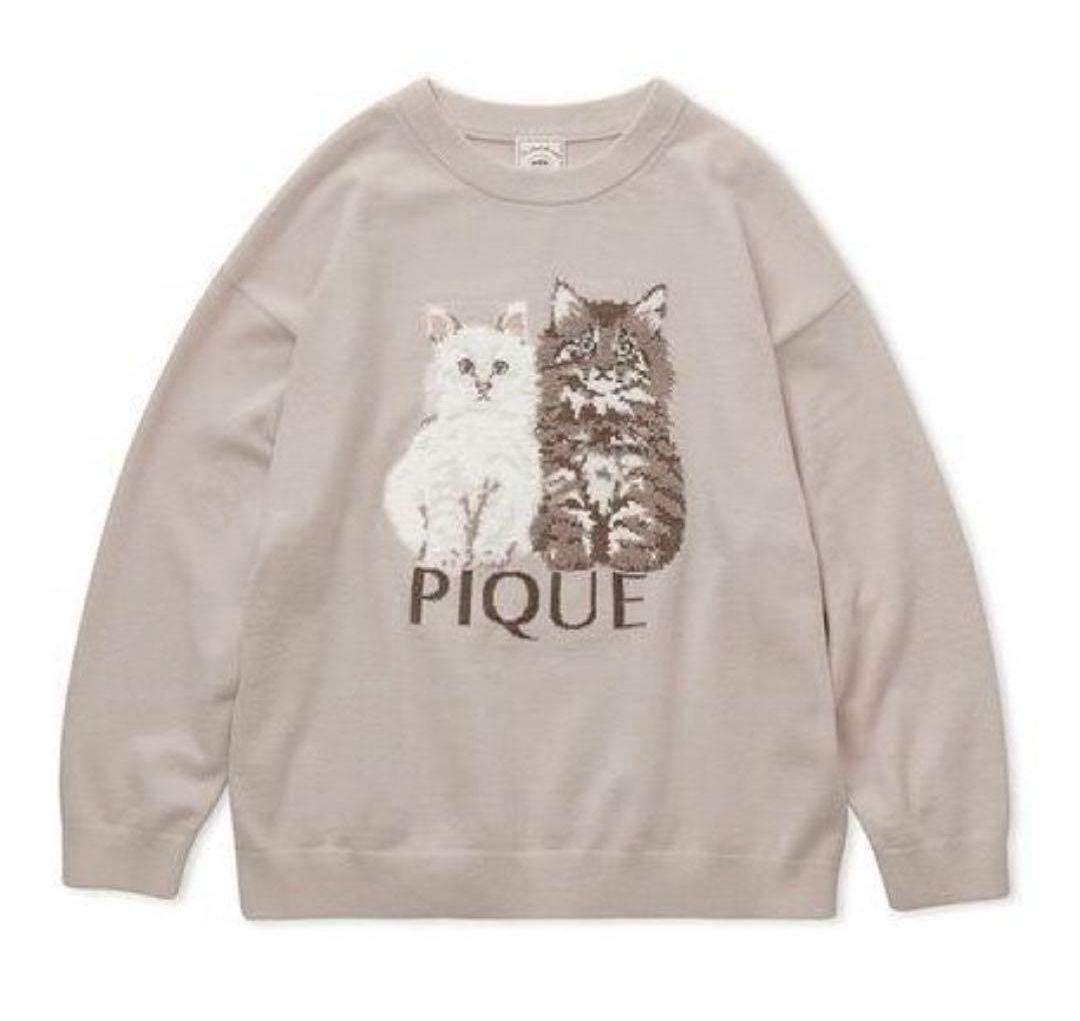 ジェラートピケ ツインキャットジャガードプルオーバー【BEG】