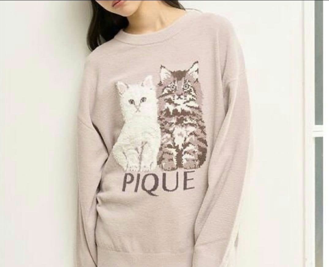 ジェラートピケ ツインキャットジャガードプルオーバー【BEG】