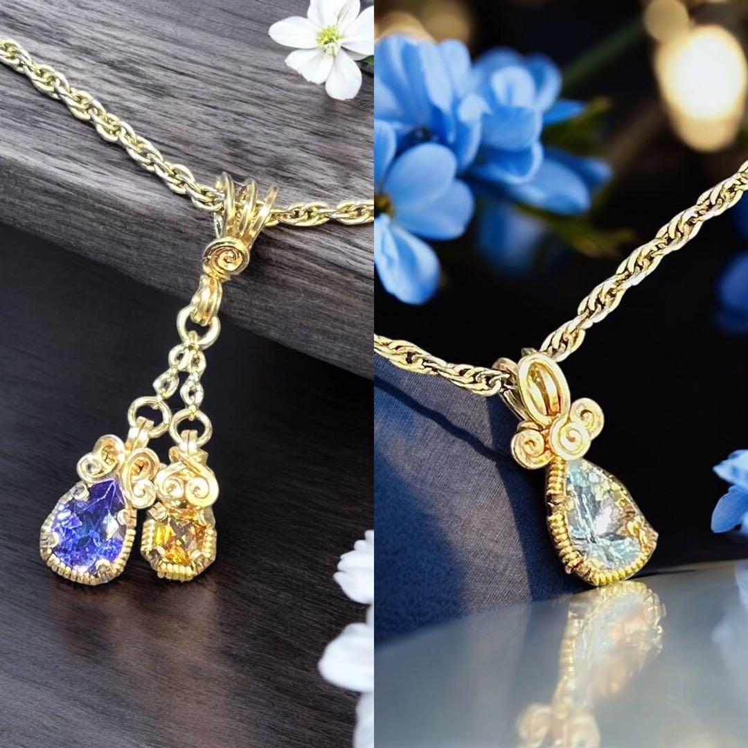 【☆ よとぽん ☆様】 アクアマリン・タンザナイト＆スフェーン　ペンダントトップ