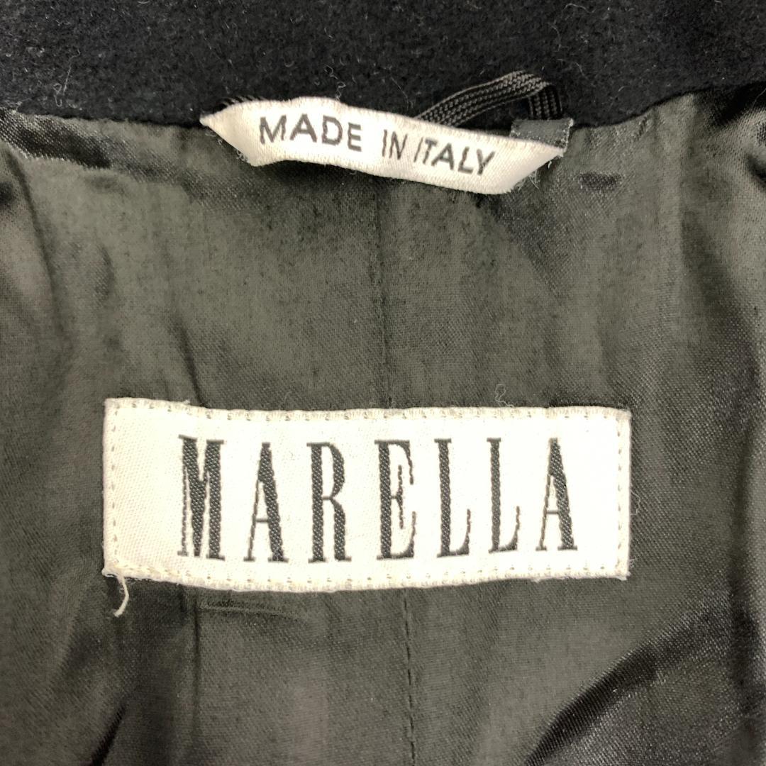 LA8545 マレーラ ロングコート 黒 ブラック ウール アンゴラ 40.