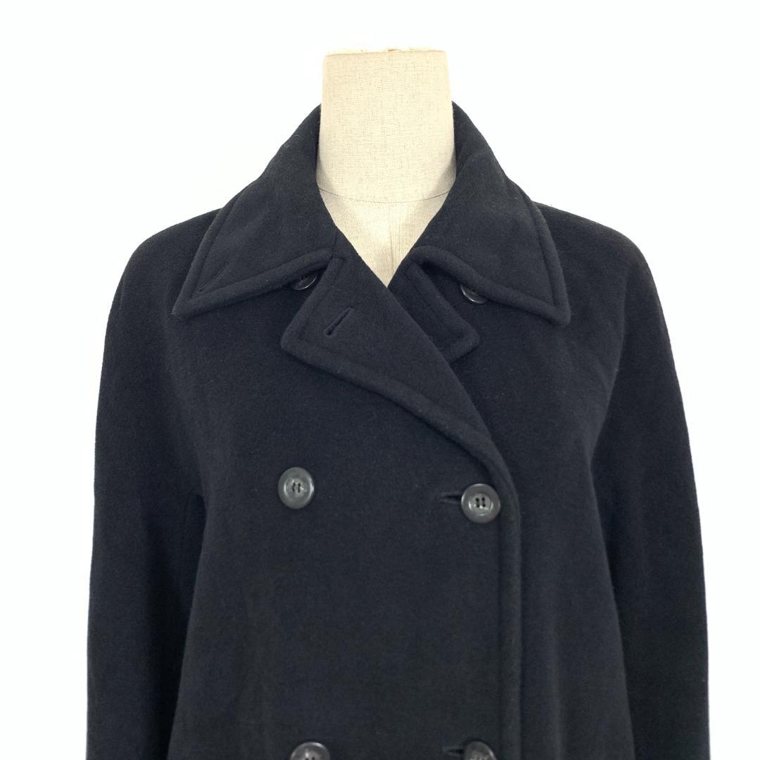 LA8545 マレーラ ロングコート 黒 ブラック ウール アンゴラ 40.