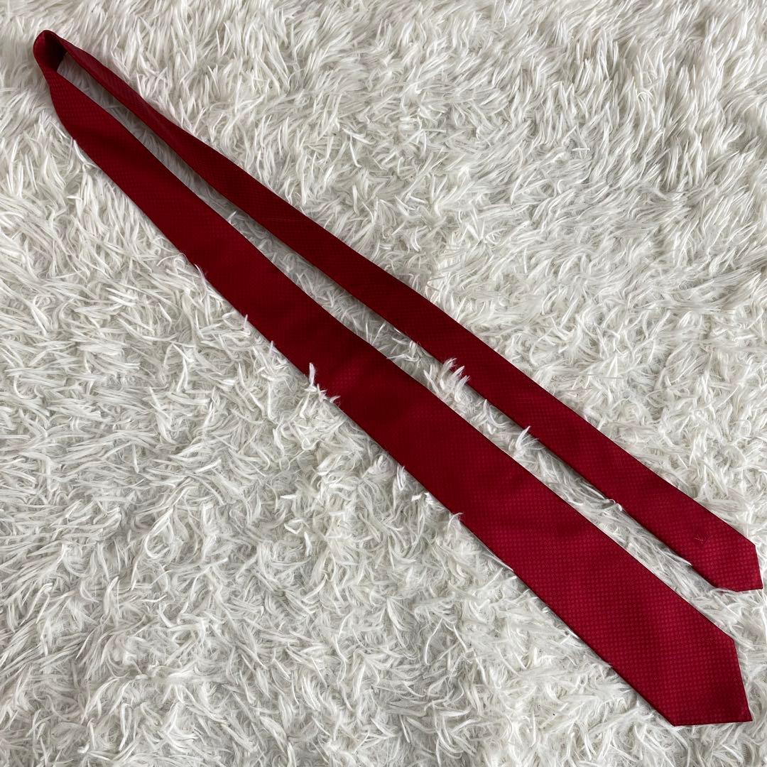 【超極美品/現行青タグ】ルイヴィトン　マイクロダミエ　ネクタイ　箱付き　レッド