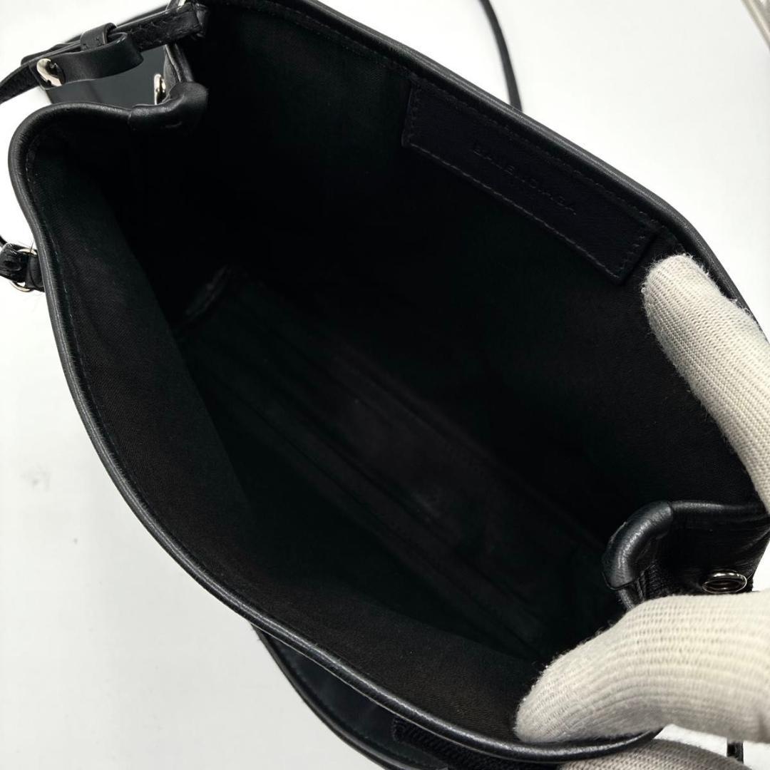 ♡Ria♡　バレンシアガ ネイビーカバス XS パンチングロゴ レザー