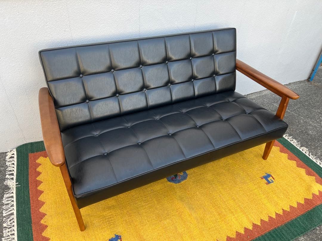 ( ◠‿◠ )　カリモク60　Kチェア2シーター　スタンダードブラック