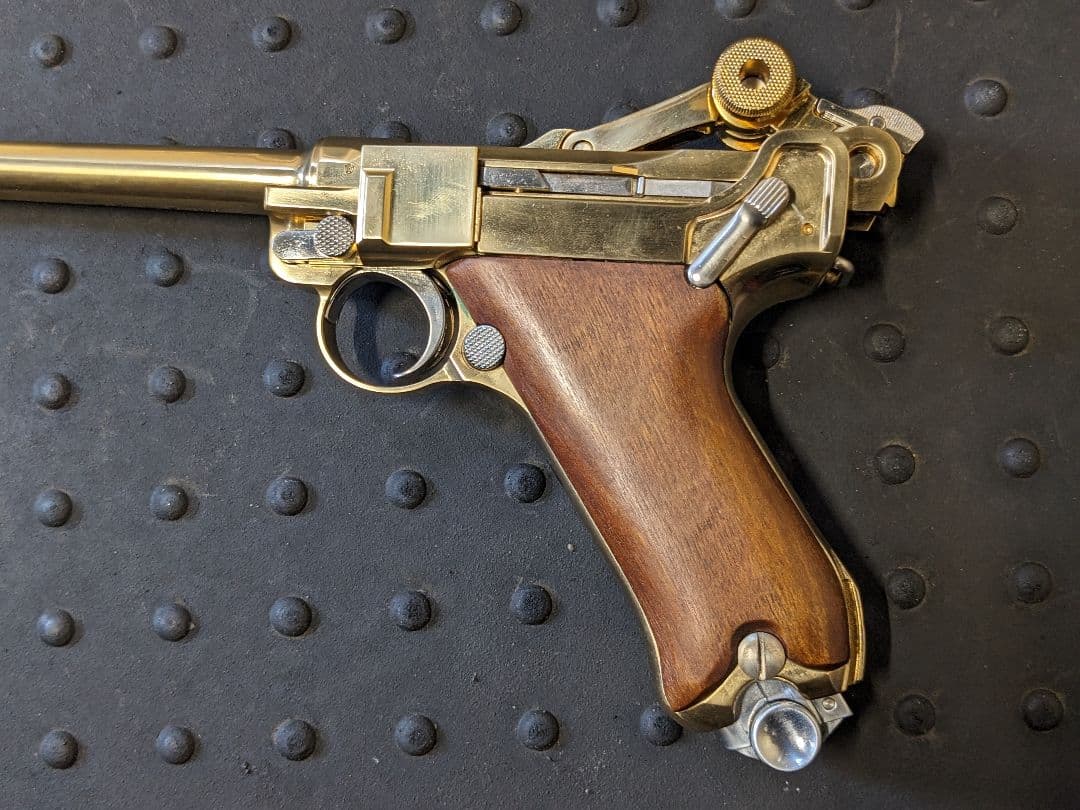 マルシン ルガー P-08 6インチ モデルガン ゴールド24GP　◉訳あり