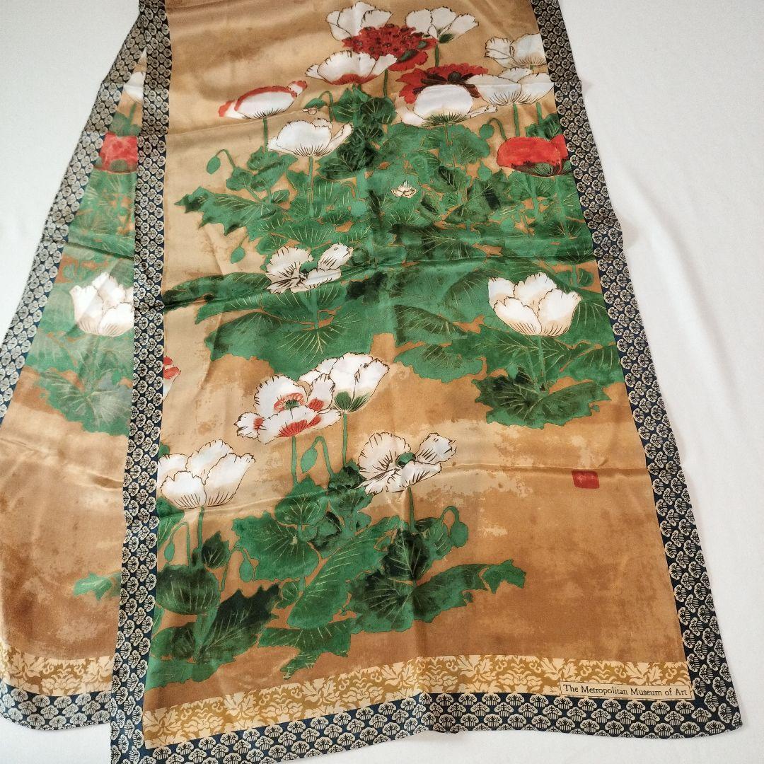 メトロポリタン美術館　シルク　ストール　新品未使用　スカーフ　マフラー　伝統工芸