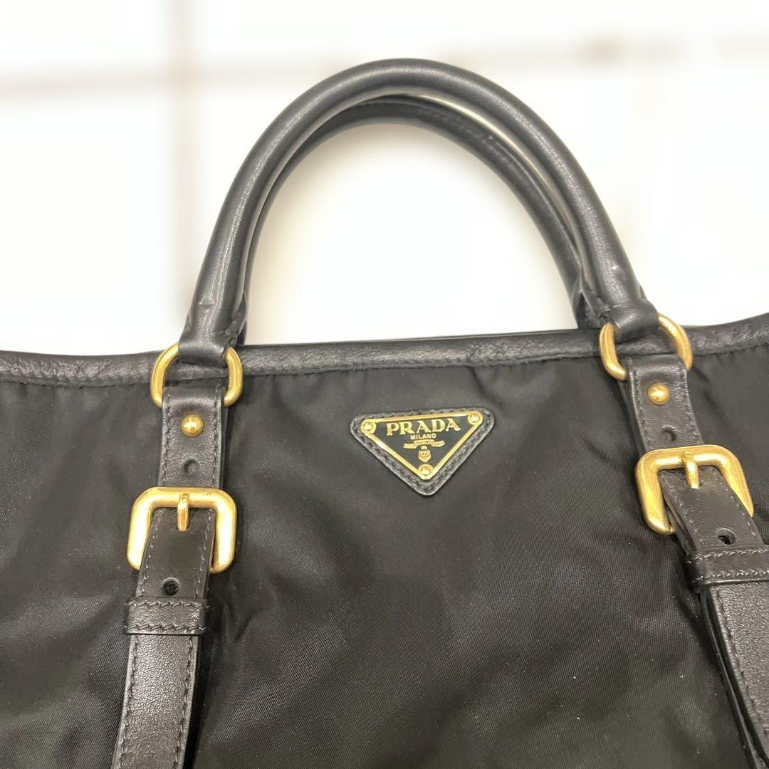 PRADA ブラック ナイロン トートバッグ