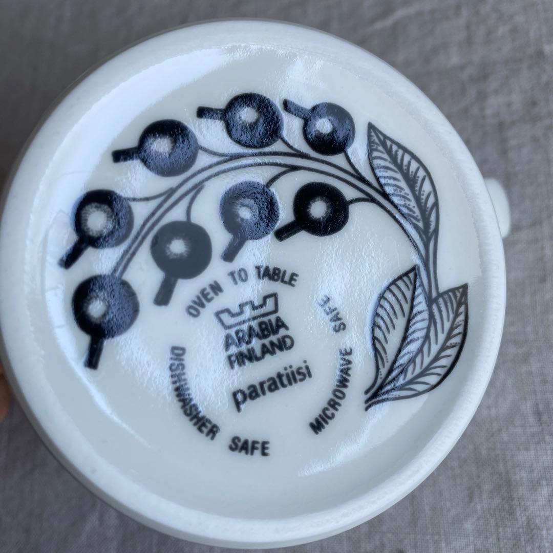 アラビア ブラックパラティッシ カップ&ソーサー 2客セット 旧ロゴ