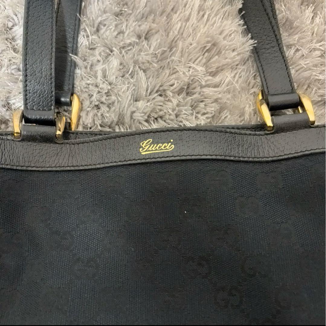 美品 Gucci アビーライン トートバッグ キャンバス GG柄 グッチ　黒