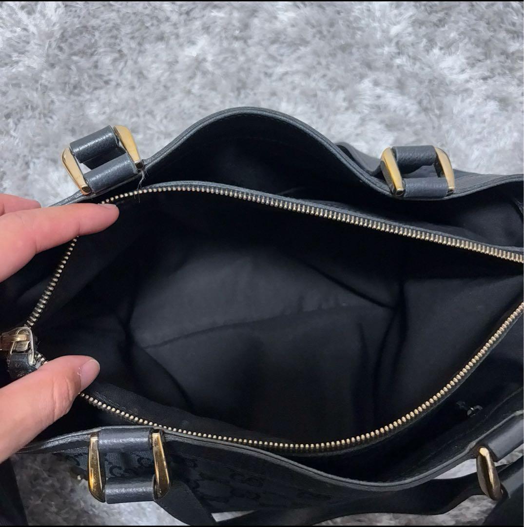 美品 Gucci アビーライン トートバッグ キャンバス GG柄 グッチ　黒