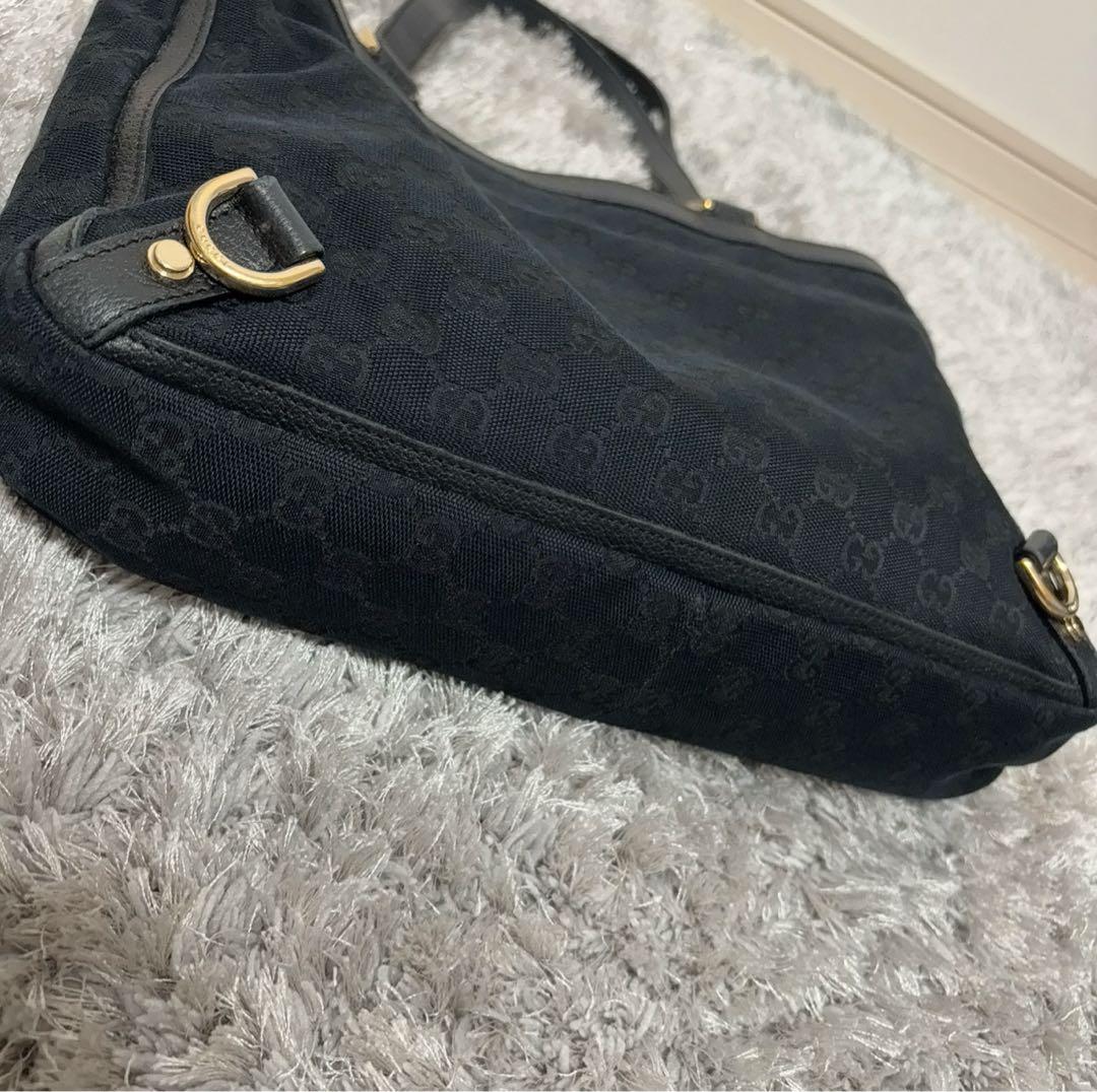 美品 Gucci アビーライン トートバッグ キャンバス GG柄 グッチ　黒