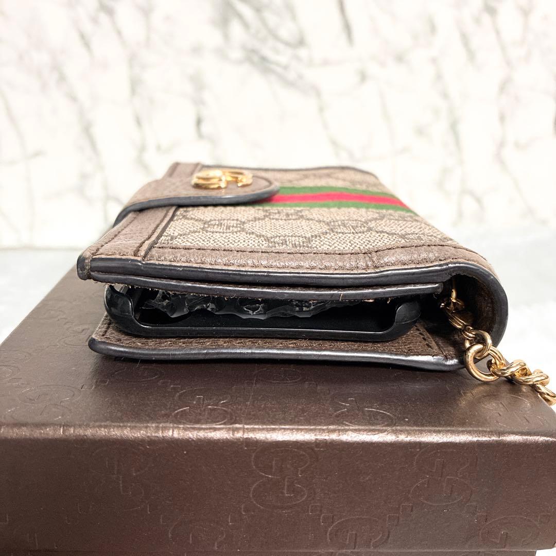 ✨極美品✨ グッチ　オフディア　チェーン　iPhoneX/XS対応　スマホケース