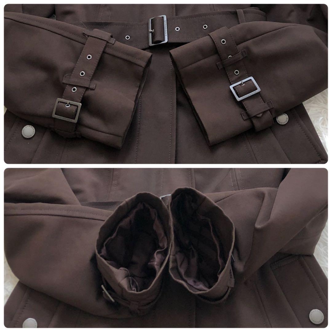 シャドーチェック✨希少モデル　バーバリーロンドン　フーデッドコート　ベルト