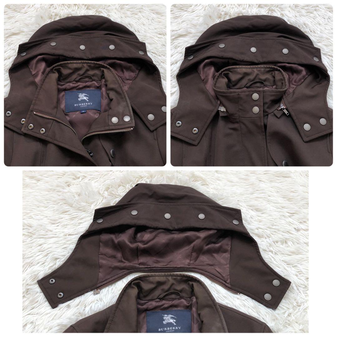 シャドーチェック✨希少モデル　バーバリーロンドン　フーデッドコート　ベルト