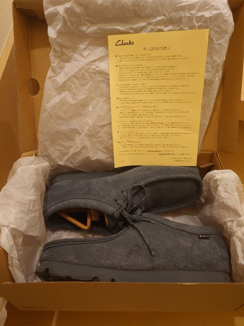 靴 CLARKS wallabee GTX Blue/Grey Sde UK8