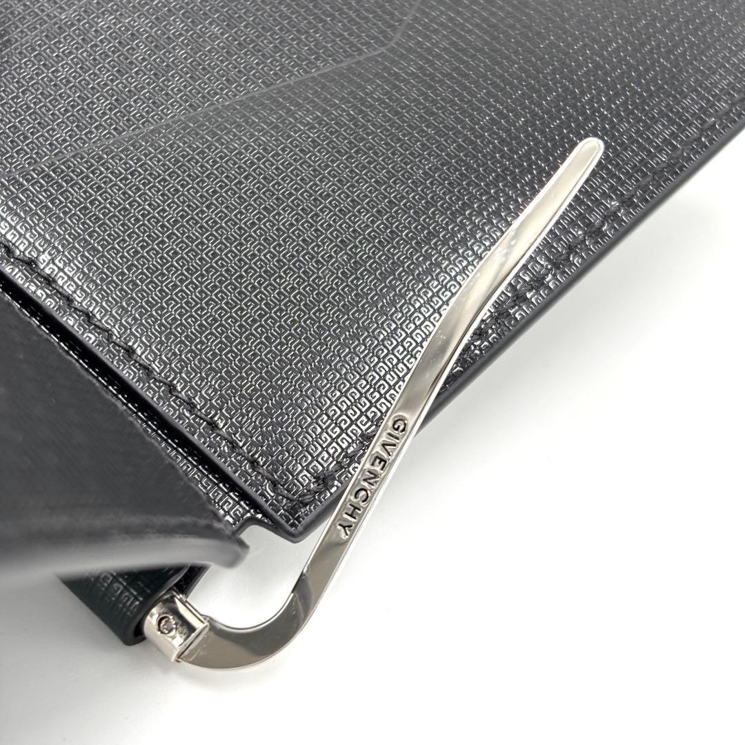 【未使用保管品・付属品完備】ジバンシー マネークリップ ロゴ レザー グリーン