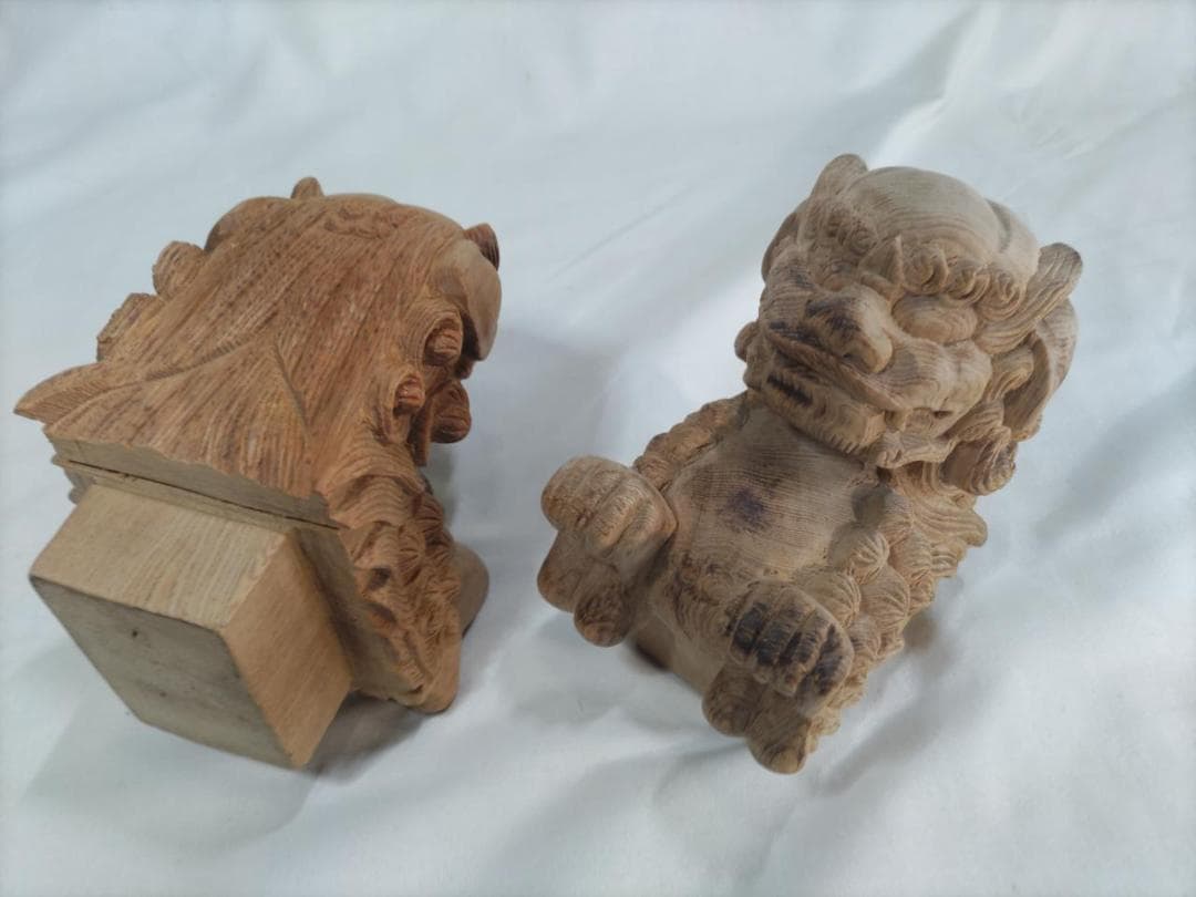 値下げ！【獅子鼻】3寸　社寺仏閣、山車、屋台、木鼻、だんぢり彫刻 　1組（2体）