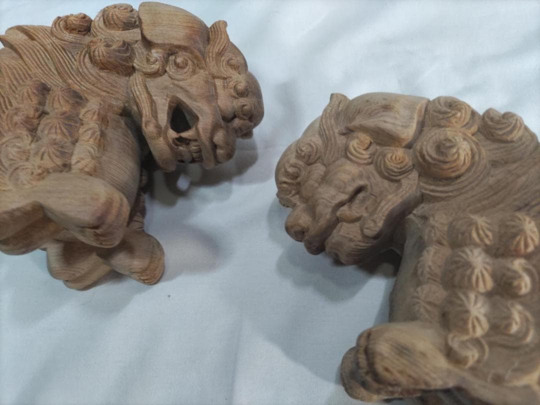 値下げ！【獅子鼻】3寸　社寺仏閣、山車、屋台、木鼻、だんぢり彫刻 　1組（2体）