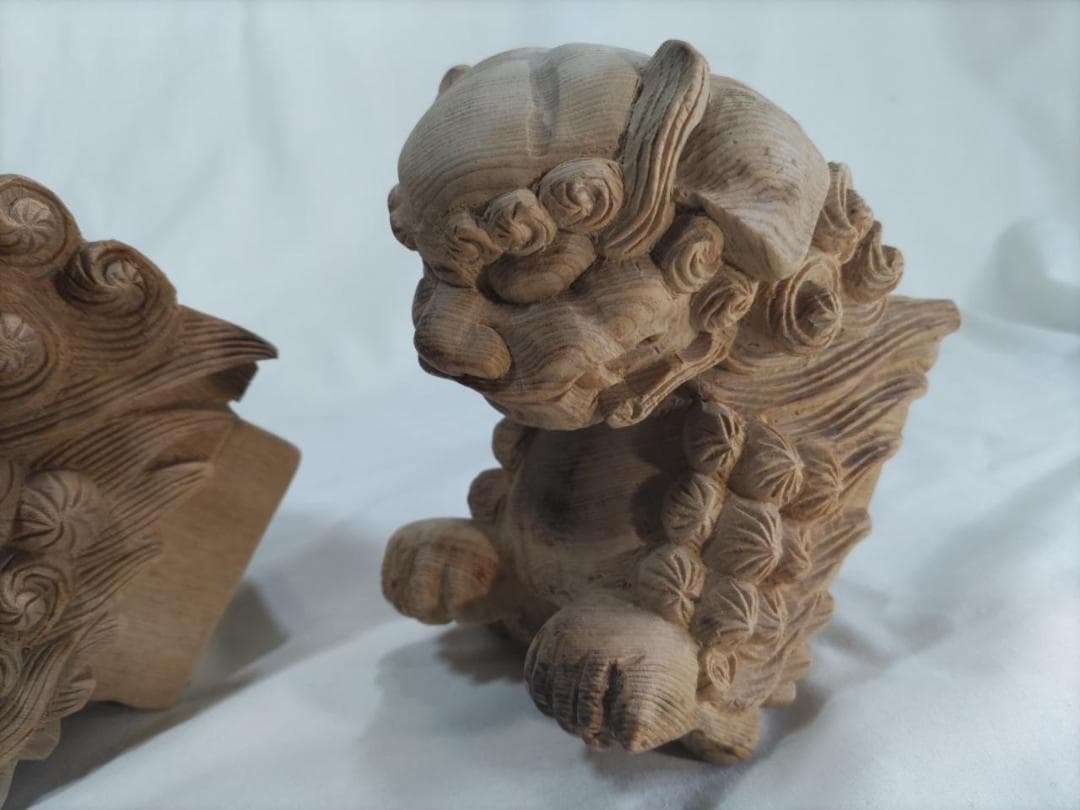 値下げ！【獅子鼻】3寸　社寺仏閣、山車、屋台、木鼻、だんぢり彫刻 　1組（2体）