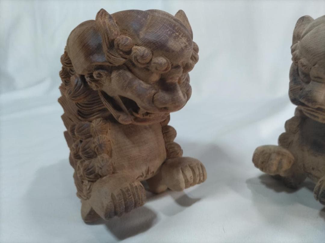 値下げ！【獅子鼻】3寸　社寺仏閣、山車、屋台、木鼻、だんぢり彫刻 　1組（2体）