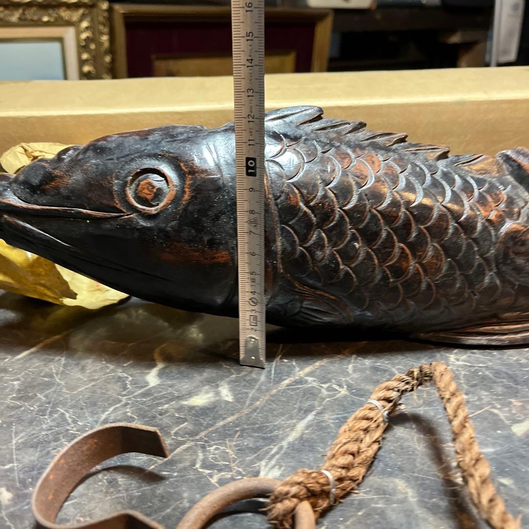 eyeknow74 自在鉤、鯉自在鉤、鯉横木、木彫り鯉、木魚、囲炉裏自在鉤