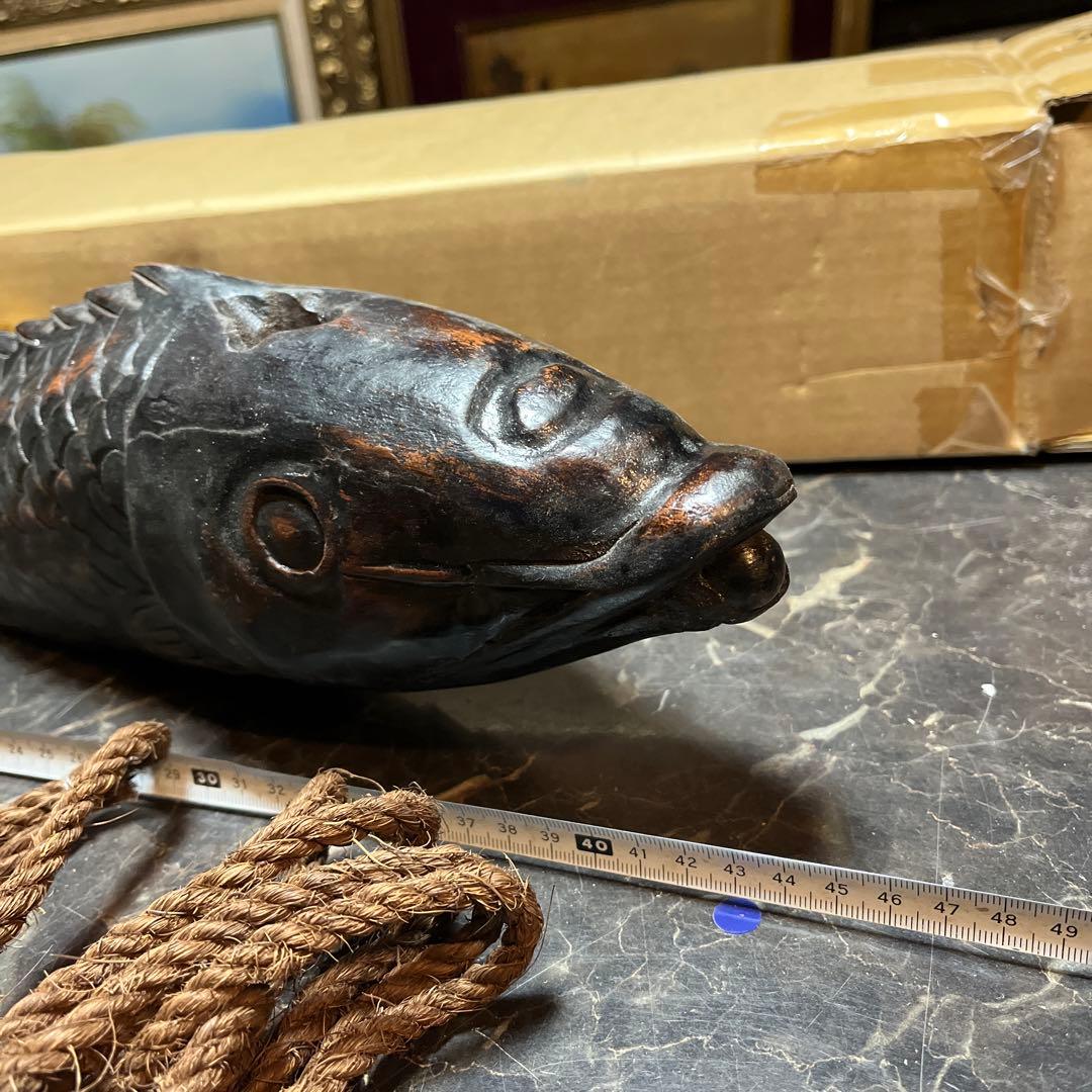 eyeknow74 自在鉤、鯉自在鉤、鯉横木、木彫り鯉、木魚、囲炉裏自在鉤