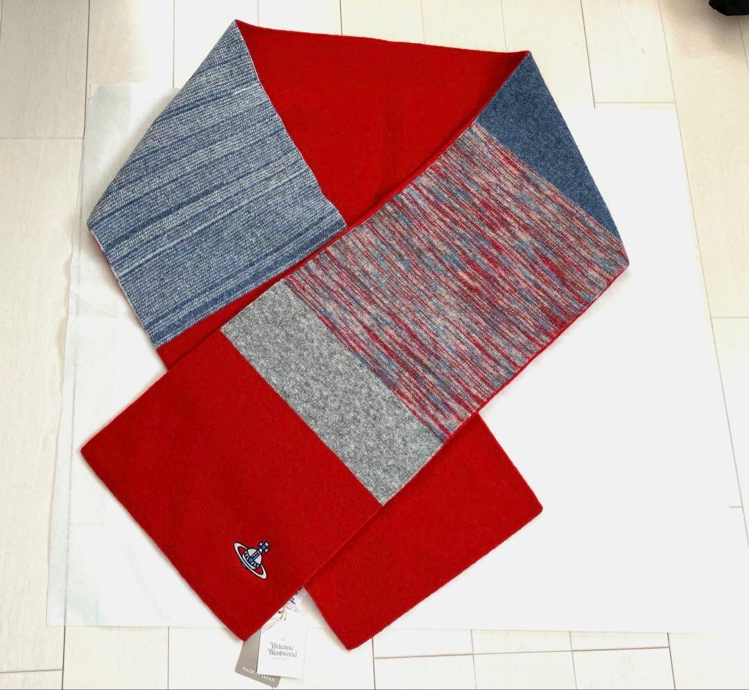 ヴィヴィアンウエストウッド【新品タグ付】毛 ニット マフラー ストール★オーブ柄