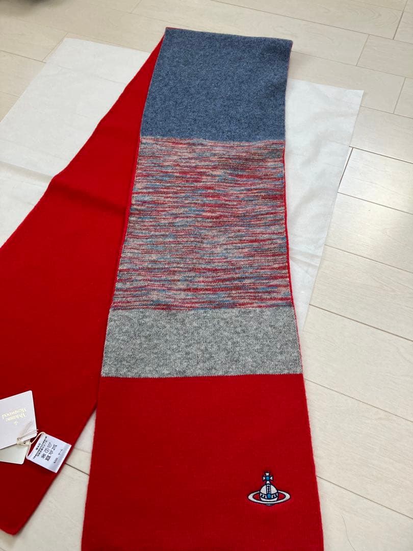 ヴィヴィアンウエストウッド【新品タグ付】毛 ニット マフラー ストール★オーブ柄