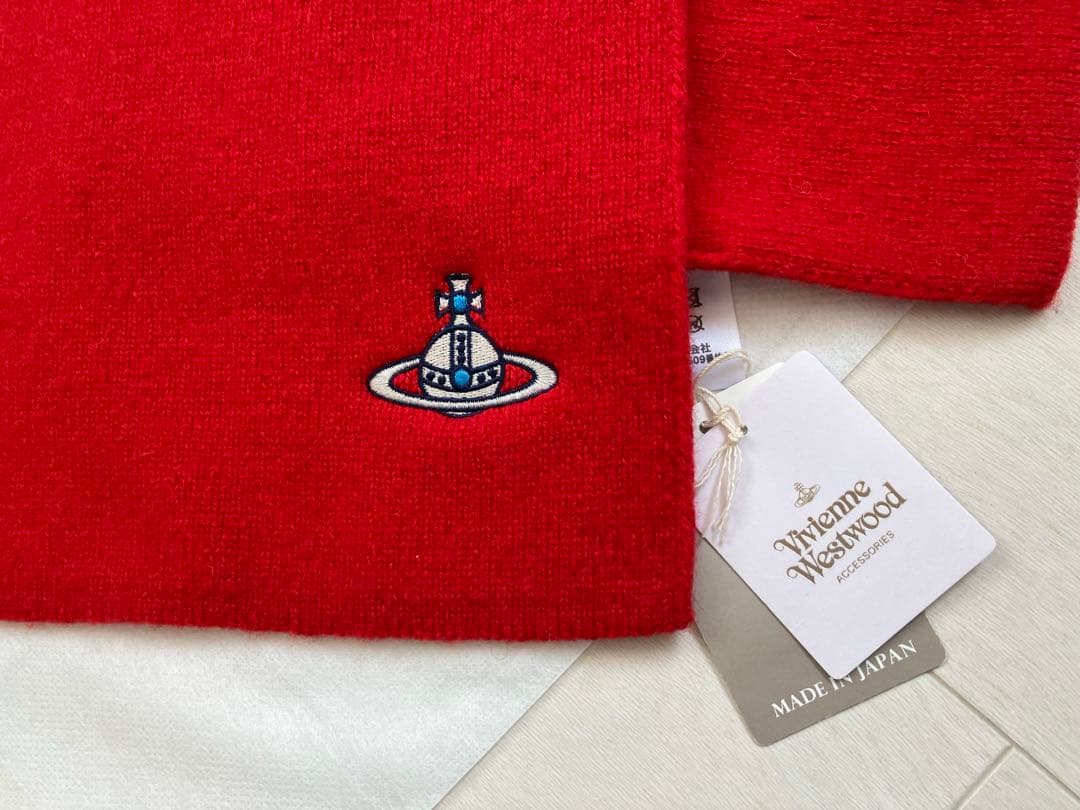 ヴィヴィアンウエストウッド【新品タグ付】毛 ニット マフラー ストール★オーブ柄