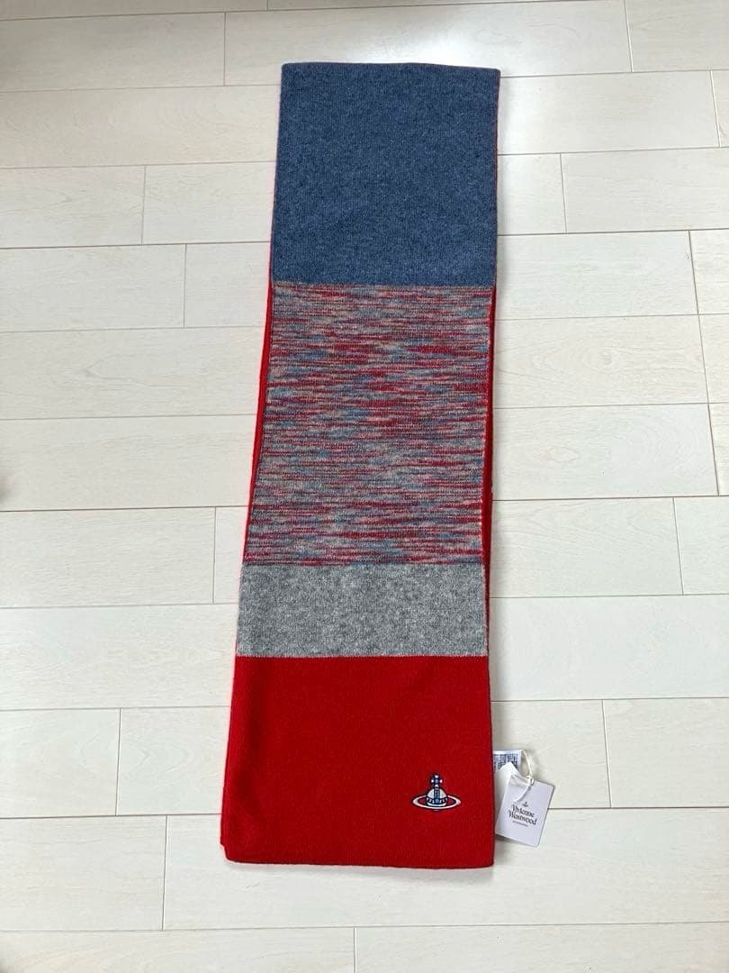 ヴィヴィアンウエストウッド【新品タグ付】毛 ニット マフラー ストール★オーブ柄