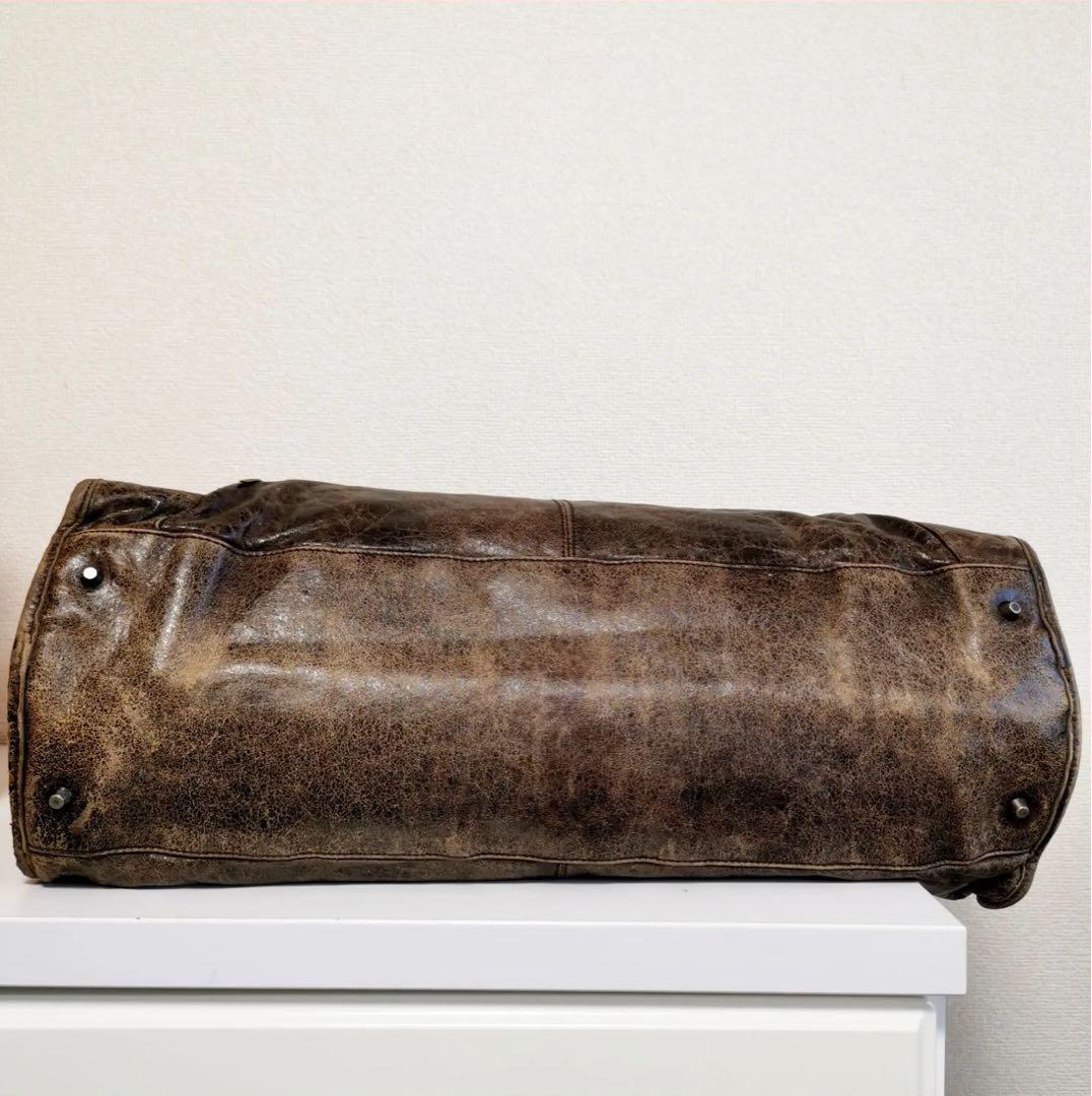 M*a様 バレンシアガ　ダークブラウン レザー トートバッグ