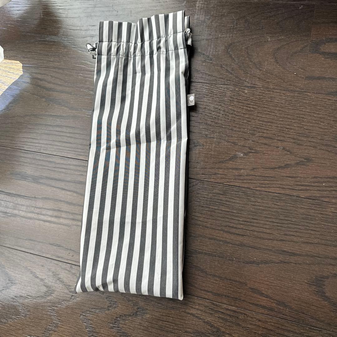 Sun Barriear100 ストライプ柄 フリル付き折りたたみ日傘　美品