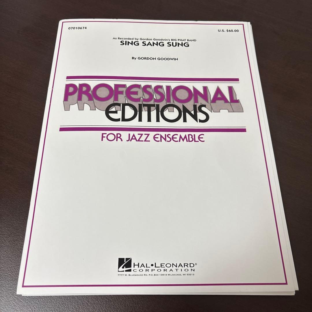 Sing Sang Sung ビッグバンド 楽譜 (スコア+パート譜)